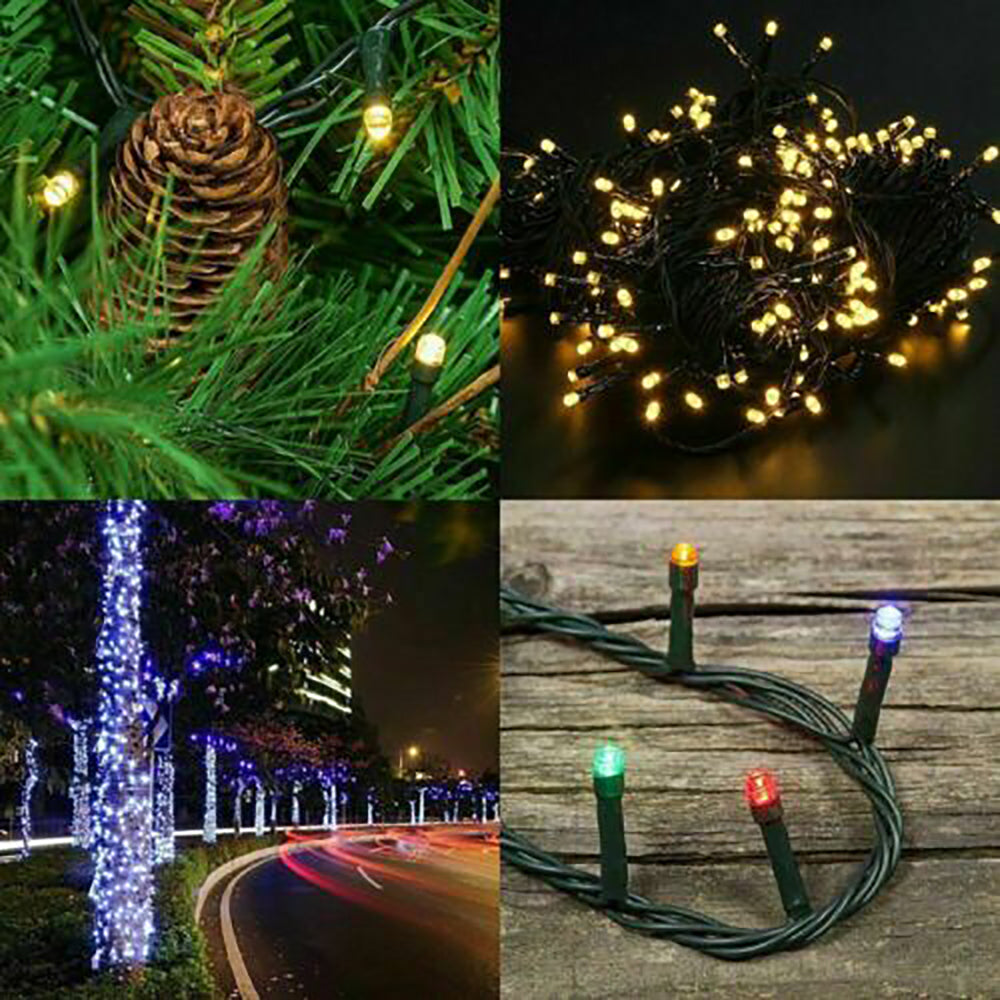 12m 100 LED Solar Fairy String Led Lights Outdoor Garden Christmas Decor