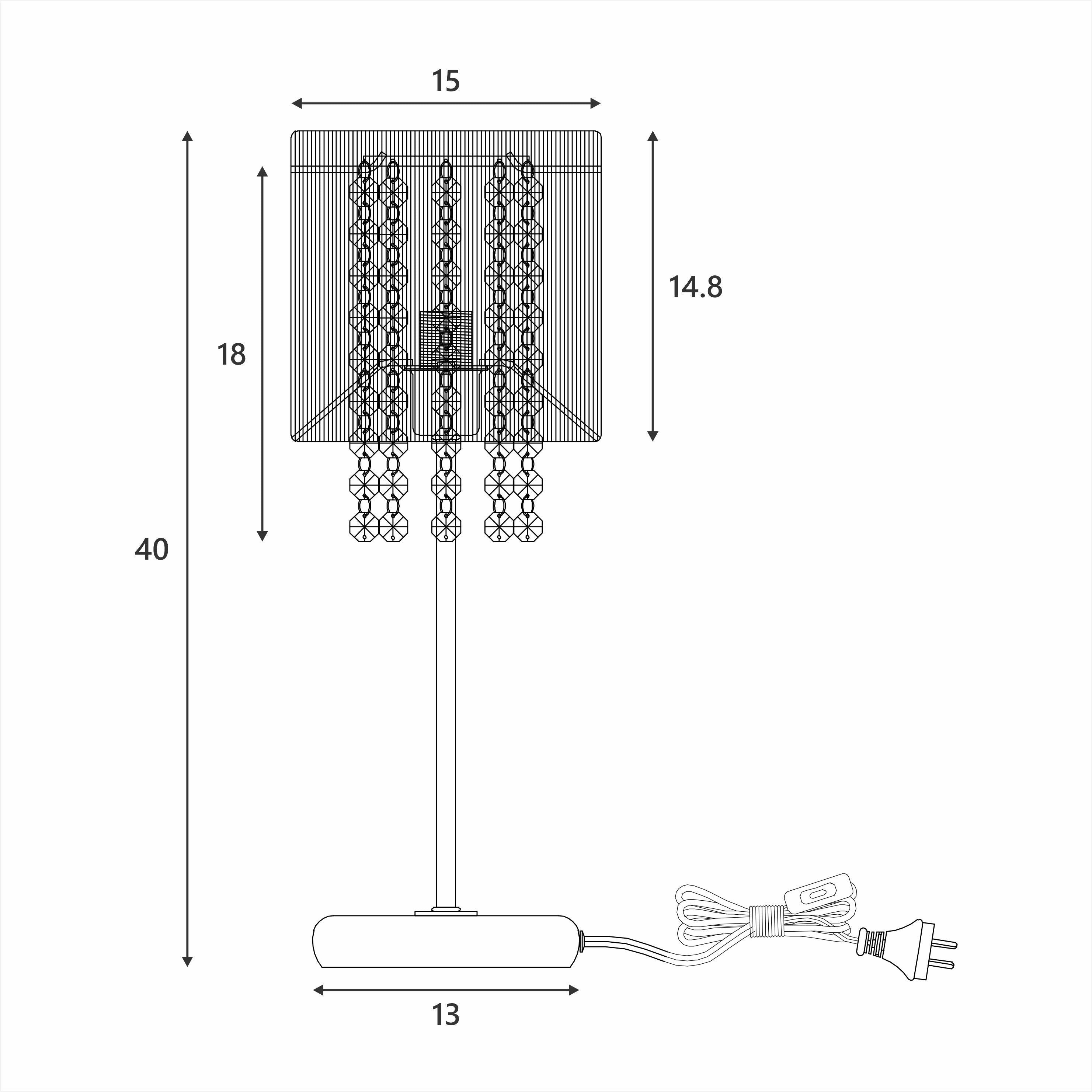 Table Lamp with Acrylic Drops - Grey