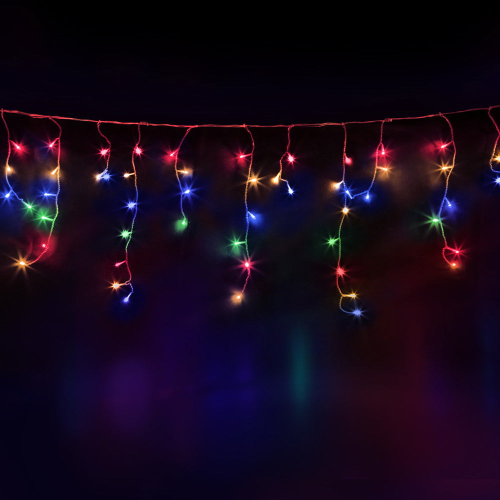 12.5M Solar Christmas Lights Icicle String Light Multi Colour