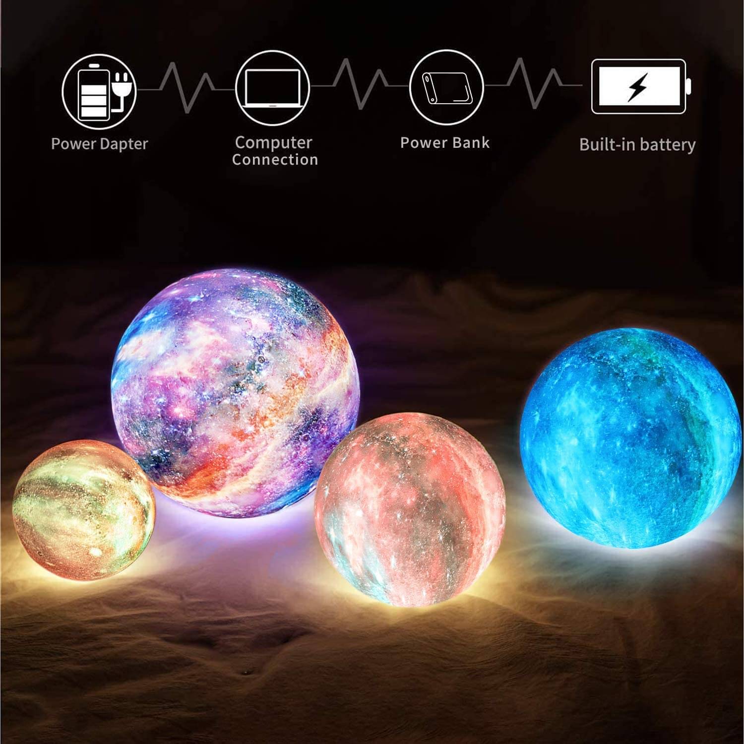 GALACTIC NIGHT™ - 15cm 3D Moon Lamp (2024 Edition)